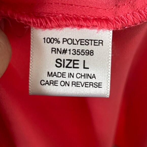 LIBERTY LOVE | Women's Hot Pink Tie Back Hi-Low Sleeveless Tank | Size L - Picture 8 of 11